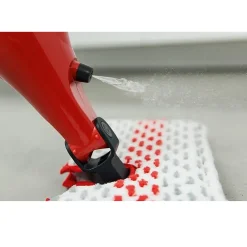 Balai pulvérisateur avec réservoir, nettoyeur vapeur, séparateur de poussière en microfibre coloris rouge.><noscript><img width=
