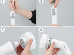 Importdistrib Balai serpillière rotatif électrique avec 6 embouts tornado* Serpillère