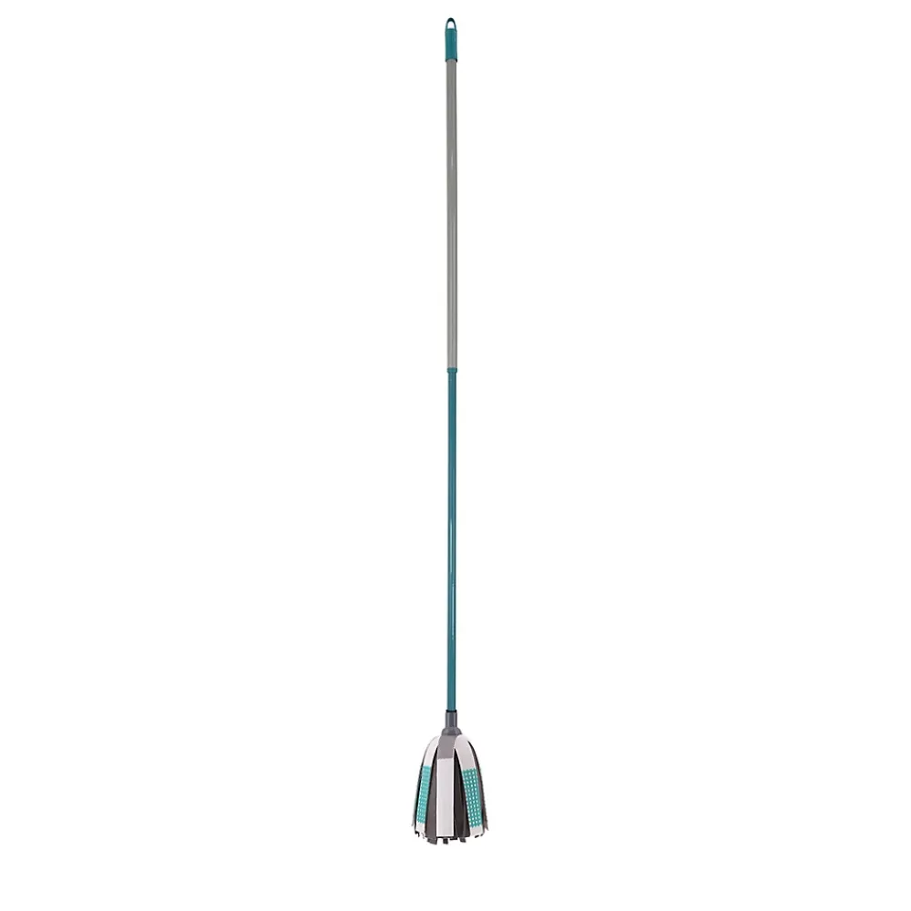 GoodHome Balai serpillère à franges microfibre et plastique blanc et bleu l.8 cm* Serpillère