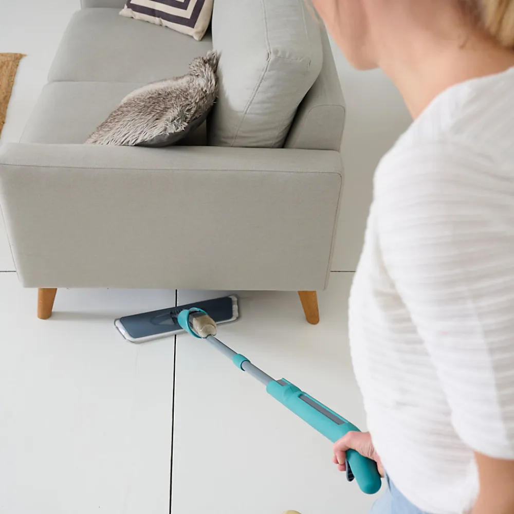 Balai serpillère microfibre avec vaporisateur gris et bleu L.124 x l.12 cm>GoodHome Discount