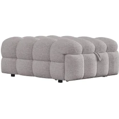 Banquette Convertible - Lit Pliant 2-en-1 avec Lit D'Appoint, Tissu Pelucheux Teddy, Gris, 183x76x42 cm><noscript><img width=