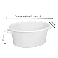 Gilac Baquet ovale fond renforcé 60 L - blanc* Seau, Bassine, Récipient De Ménage