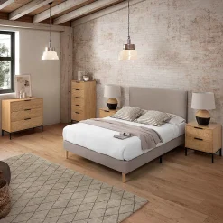 Vs Venta-Stock Base rembourrée Bari 140x190 cm Gris* Sommier