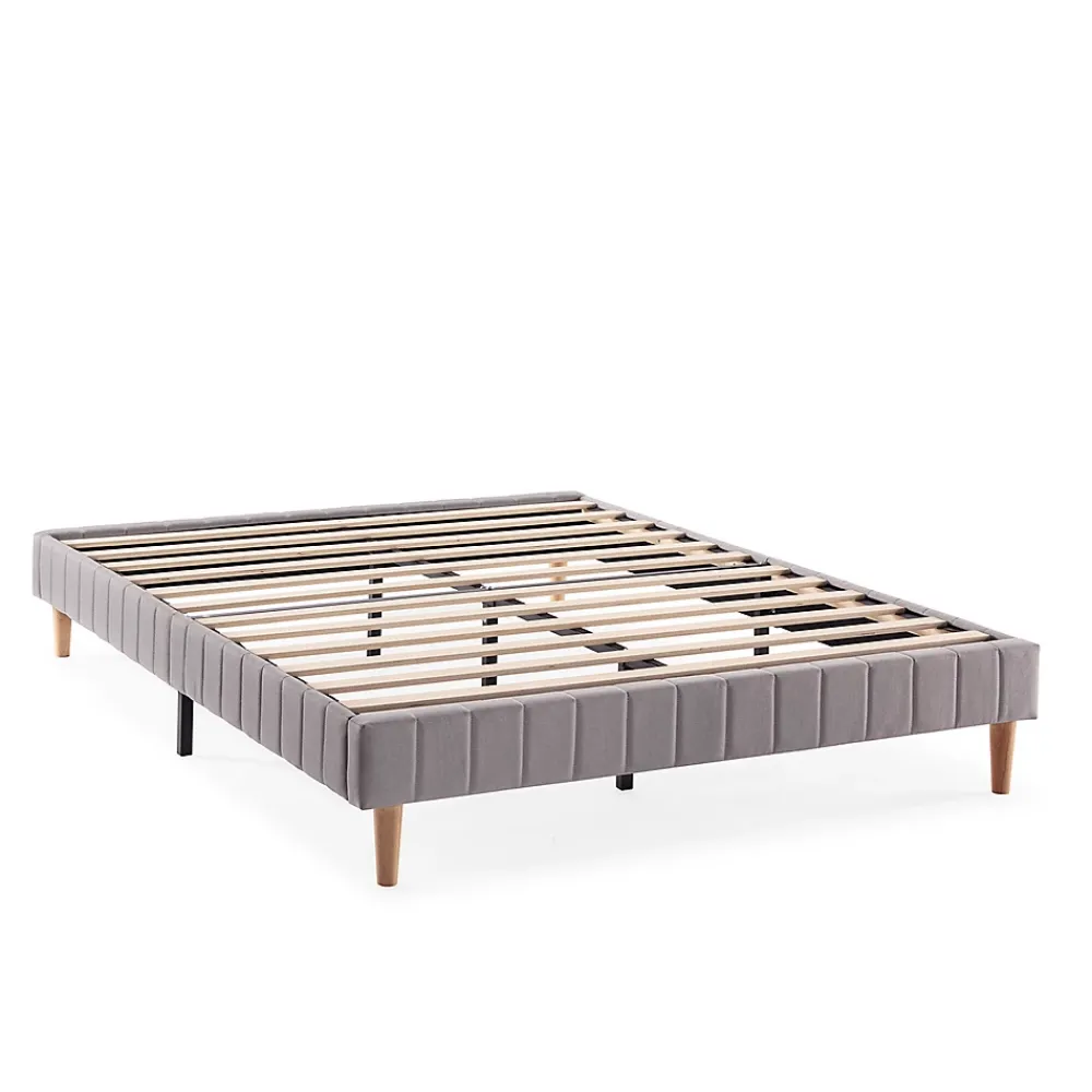 Vs Venta-Stock Base rembourrée Eris 160x200 cm Gris clair* Sommier