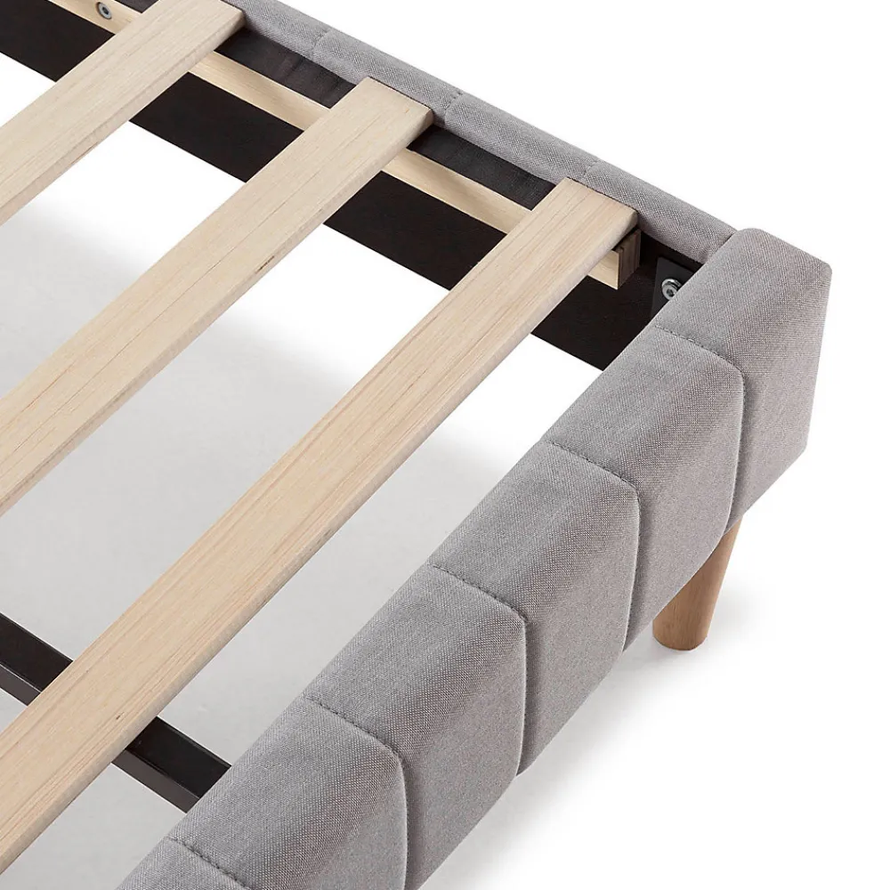 Vs Venta-Stock Base rembourrée Eris 160x200 cm Gris clair* Sommier