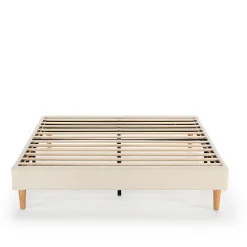 Base rembourrée Niebla 160x200 cm Imitation tissu mouton beige><noscript><img width=