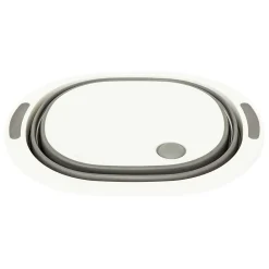 Bassine Retractable 8L avec bouchon de vidange gris et blanc - Blanc-><noscript><img width=