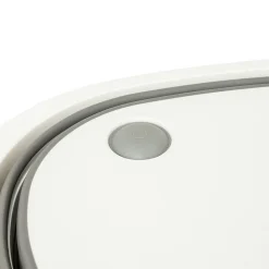 Bassine Retractable 8L avec bouchon de vidange gris et blanc - Blanc-><noscript><img width=