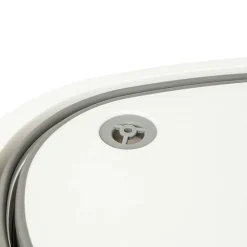 Bassine Retractable 8L avec bouchon de vidange gris et blanc - Blanc-><noscript><img width=