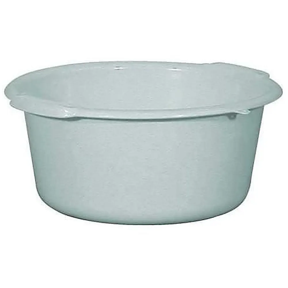 Aluminium Et Plastique Bassine ronde 14 L - D: 41 cm - H 17.5 cm - gris moucheté* Seau, Bassine, Récipient De Ménage