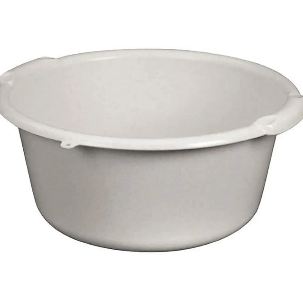 Aluminium Et Plastique Bassine ronde 14 L - D: 41 cm - H 17.5 cm - gris moucheté* Seau, Bassine, Récipient De Ménage