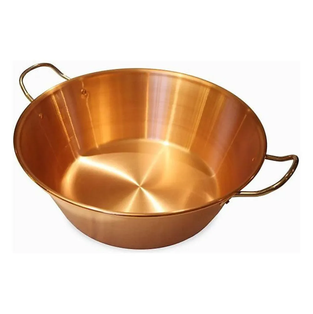 Bassine a confiture cuivre 38 cm 12/10eme anses inox - 9 litres environ>Baumalu Discount