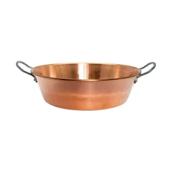 Bassine a confiture cuivre 38 cm 12/10eme anses inox - 9 litres environ><noscript><img width=
