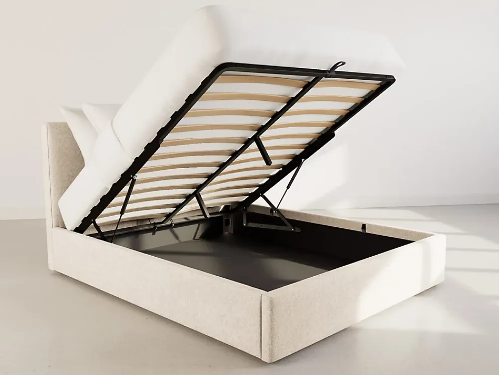 Best Mobilier Beanie - lit coffre - 160x200 cm - en velours - sommier inclus -* Lit Coffre