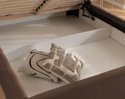 Lisa Design Billy - lit coffre - 140x190 cm - en tissu texturé - sommier inclus -* Lit Coffre