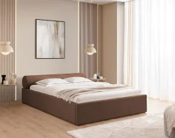 Lisa Design Billy - lit coffre - 140x190 cm - en tissu texturé - sommier inclus -* Lit Coffre