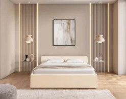 Lisa Design Billy - lit coffre - 140x190 cm - en tissu texturé - sommier inclus -* Lit Coffre