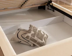 Lisa Design Billy - lit coffre - 140x190 cm - en tissu texturé - sommier inclus -* Lit Coffre