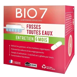 Ecogene bio7 entretien 6 mois fosses toutes eaux 960 g* Déboucheur