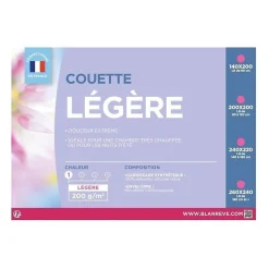Blanreve Couette légere en microfibre - 240 x 260 cm - Blanc* Couette