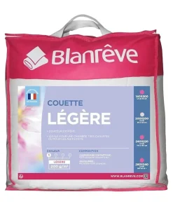 Couette légere en microfibre - 200 x 200 cm - Blanc>Blanreve Discount