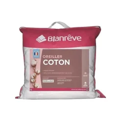 Blanreve Lot de 2 Oreillers en coton - 60 x 60 cm - Blanc* Oreiller Moelleux