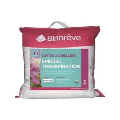 Blanreve Lot de 2 Oreillers Special Transpiration - 60 x 60 cm - Blanc* Oreiller Moelleux