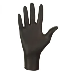 Boite de 100 gants en nitrile jetables - non poudrés - Taille M - Noir ->Vivezen Best
