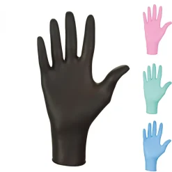 Boite de 100 gants en nitrile jetables - non poudrés - Taille M - Noir ->Vivezen Best