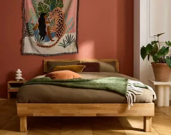 Lisa Design Bonnie - cadre de lit - 140x200 cm - chêne massif -* Lit Double