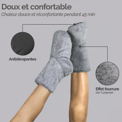 Vivezen Boots, bottes, chaussons chauffants micro ondes déhoussables - Du 36 au 43 - Gris clair -* Couverture