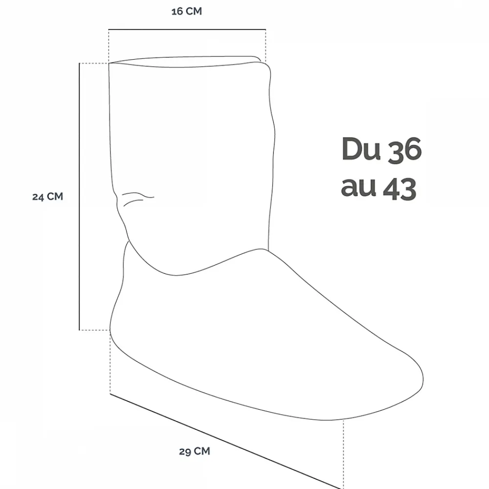 Vivezen Boots, bottes, chaussons chauffants micro ondes déhoussables - Du 36 au 43 - Gris clair -* Couverture