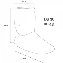 Boots, bottes, chaussons chauffants micro ondes déhoussables - Du 36 au 43 - Gris clair ->Vivezen Discount