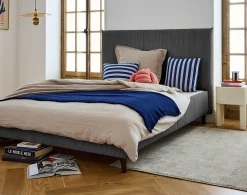 Botticelli - cadre de lit - 160x200 - en velours côtelé ->Best Mobilier Discount