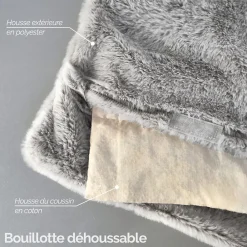 Vivezen Bouillotte, coussin chauffant 45 x 30 cm pour le dos ou autres parties du corps - Cosy - Beige -* Couverture