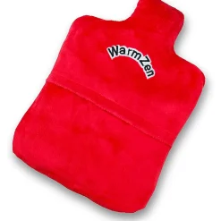 Fishtec Bouillotte naturelle graines de lin Polaire rouge Chaud ou Froid Soulage Lavable 30 C* Couverture