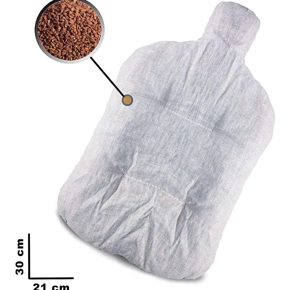 Fishtec Bouillotte naturelle graines de lin Polaire rouge Chaud ou Froid Soulage Lavable 30 C* Couverture