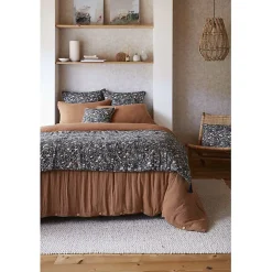 Bout de lit "Capucine" 90 x 200 cm "Gaze de Coton" - Capucine Minuit - 90 x 200 cm>L'Effet Papillon Outlet