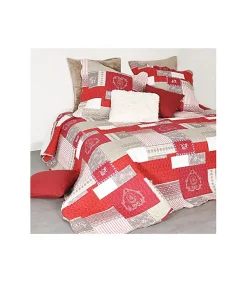 Boutis montagne rouge et gris - 240x260cm - Rouge>Douceur D'Intérieur Hot