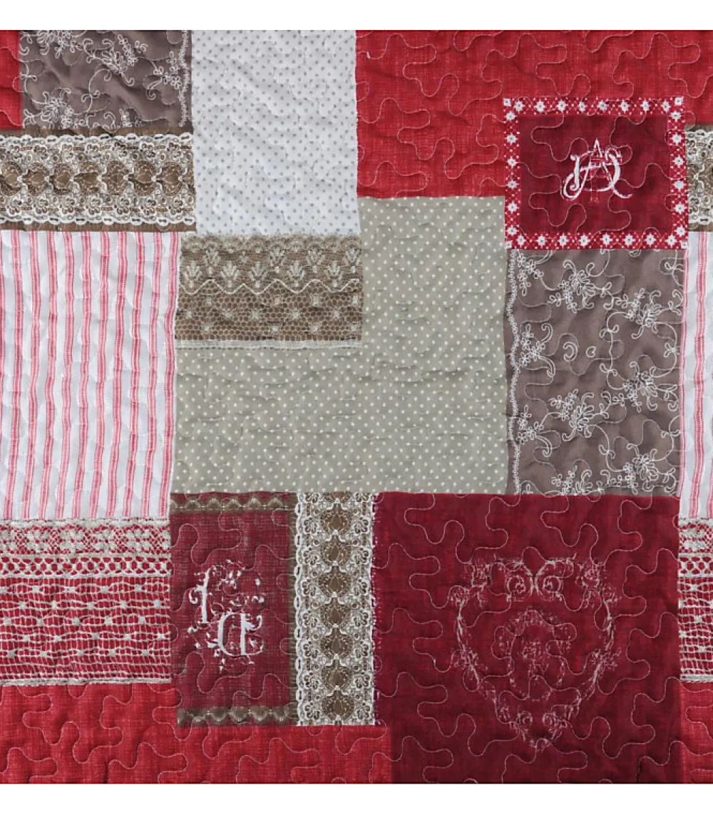 Boutis montagne rouge et gris - 240x260cm - Rouge>Douceur D'Intérieur Hot