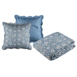 Lovely Casa Boutis 260x240 avec 2 taies et sac Julianne bleu* Boutis, Couvre-Lit, Édredon