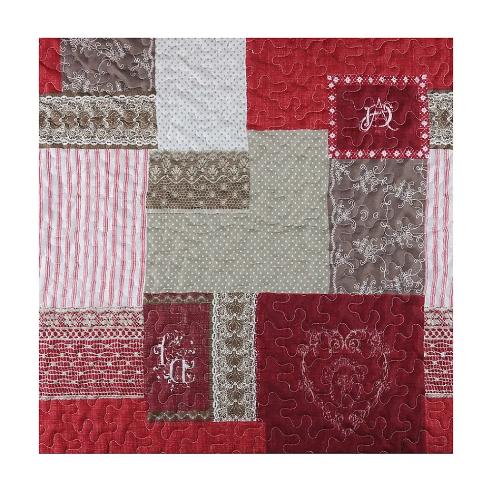 Boutis 220x240 avec 2 taies et sac Arkansas rouge>Lovely Casa Discount
