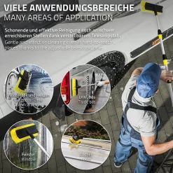 Brosse de Lavage Auto avec Manche Télescopique, Réglable de 130 à 300 cm><noscript><img width=