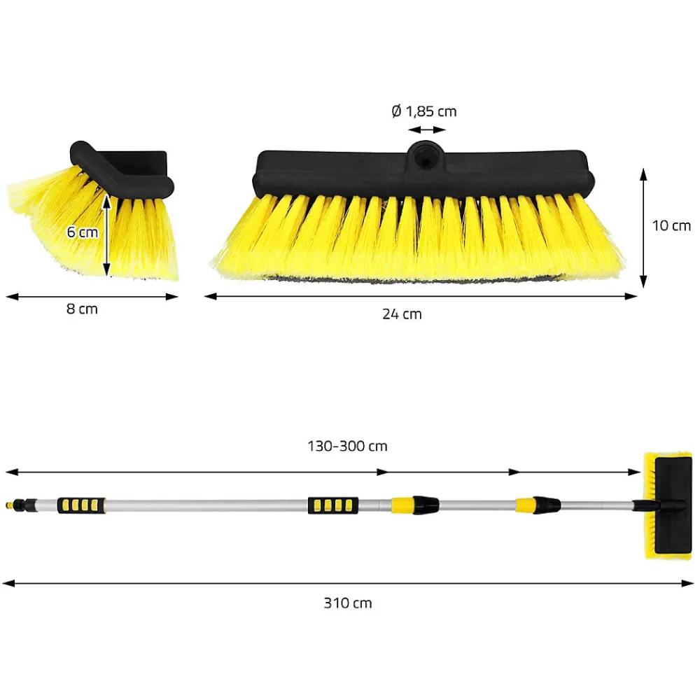 Brosse de Lavage Auto avec Manche Télescopique, Réglable de 130 à 300 cm>ECD Germany Hot