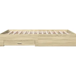 Cadre de lit avec tiroirs sans matelas chêne sonoma 160x200 cm><noscript><img width=