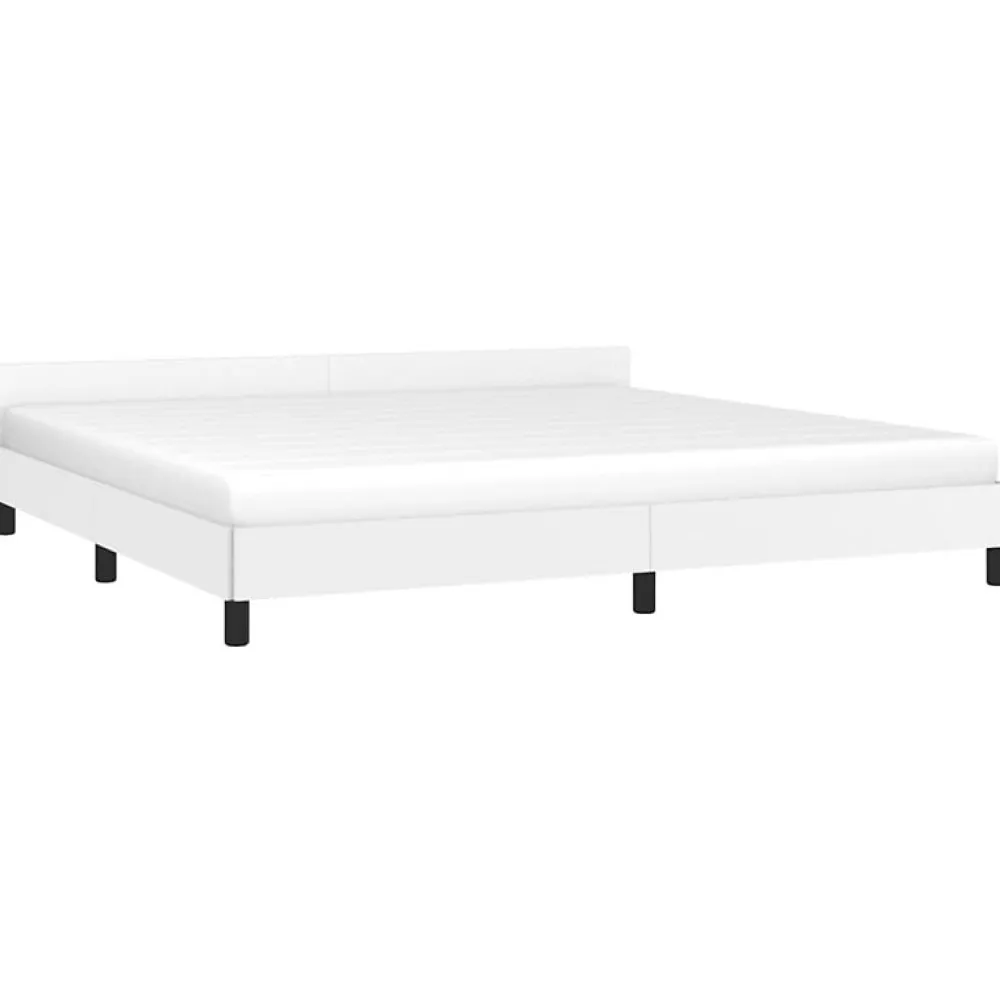 Cadre de lit avec tête de lit sans matelas blanc 200x200 cm>Vidaxl Hot