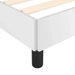 Cadre de lit avec tête de lit sans matelas blanc 200x200 cm><noscript><img width=