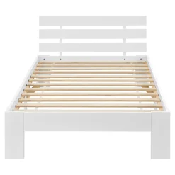 Cadre de Lit Design 90 x 200 cm Blanc en.casa><noscript><img width=