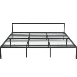 [En.Casa] Cadre de Lit double en Métal Imatra 180 x 200 cm Noir Mat en.casa* Lit Double