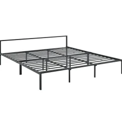 [En.Casa] Cadre de Lit double en Métal Imatra 180 x 200 cm Noir Mat en.casa* Lit Double